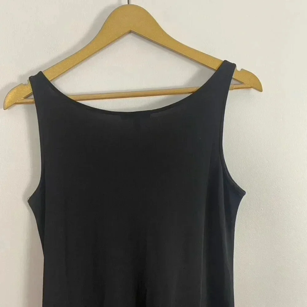 Eileen Fisher Black Silk Slip Dress